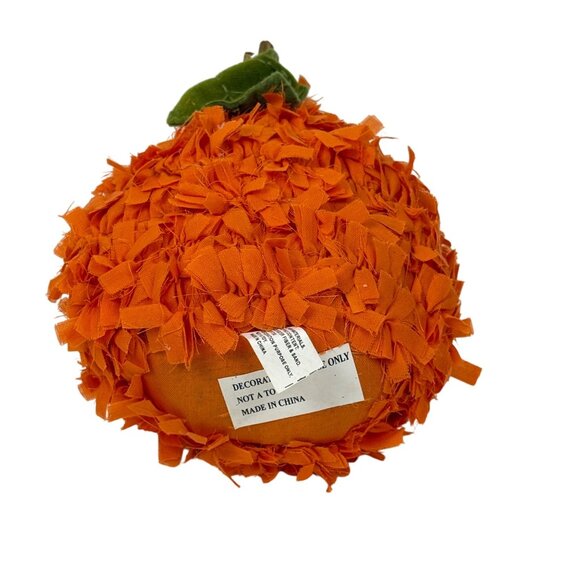 Primitive Rag Stuffed Pumpkin Fall Halloween Decor - Picture 6 of 6